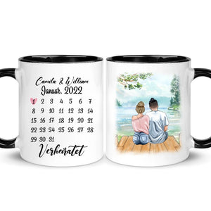 Personalisierte Tasse für Paare | personalisierte Geschenke für Pärchen | Spezielle Datumskalender