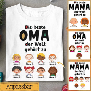 Personalisiertes T-shirt für Oma | personalisierte Geschenke für Oma | Die beste Oma der Welt gehört zu