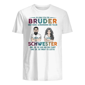 Personalisiertes T-shirt für Bruder| personalisierte Geschenke für Bruder | Ich bin Stolzer Bruder