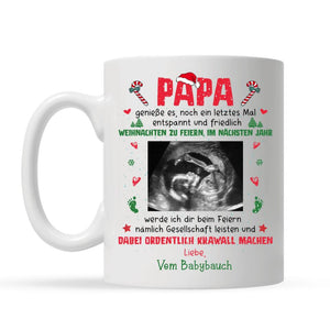 Personalisierte Tasse für Papa | personalisierte Geschenke für Vater | Papa genießt dein letztes Weihnachten