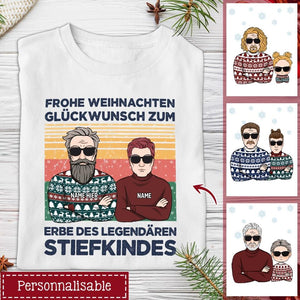 Personalisiertes T-shirt für Bonuspapa | personalisierte Geschenke für Vater | Glückwunsch zum Erbe des legendären Stiefkindes