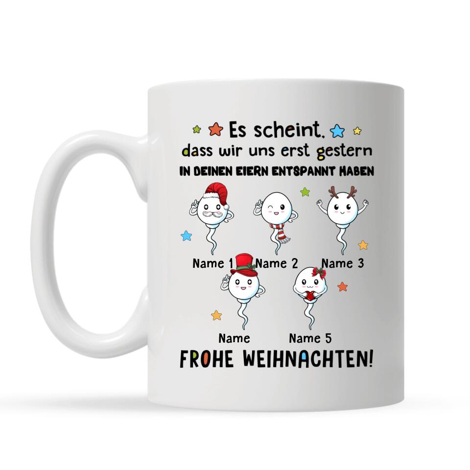 Personalisierte Tasse für Papa | personalisierte Geschenke für Vater | Es scheint, dass wir uns erst gestern in deinen Eiern entspannt haben