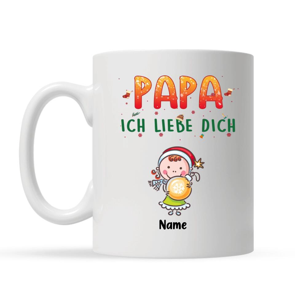 Personalisierte Tasse für Papa | personalisierte Geschenke für Vater | Papa Wir lieben dich weihnachten