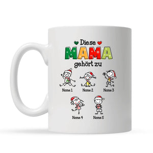 Personalisierte Tasse für Mama | personalisierte Geschenke für Mutter | Diese Mama gehört zu