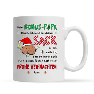 Personalisierte Tasse für Papa | personalisierte Geschenke für Vater | Lieber Bonus-Papa Obwohl ich nicht aus deinem Sack bin