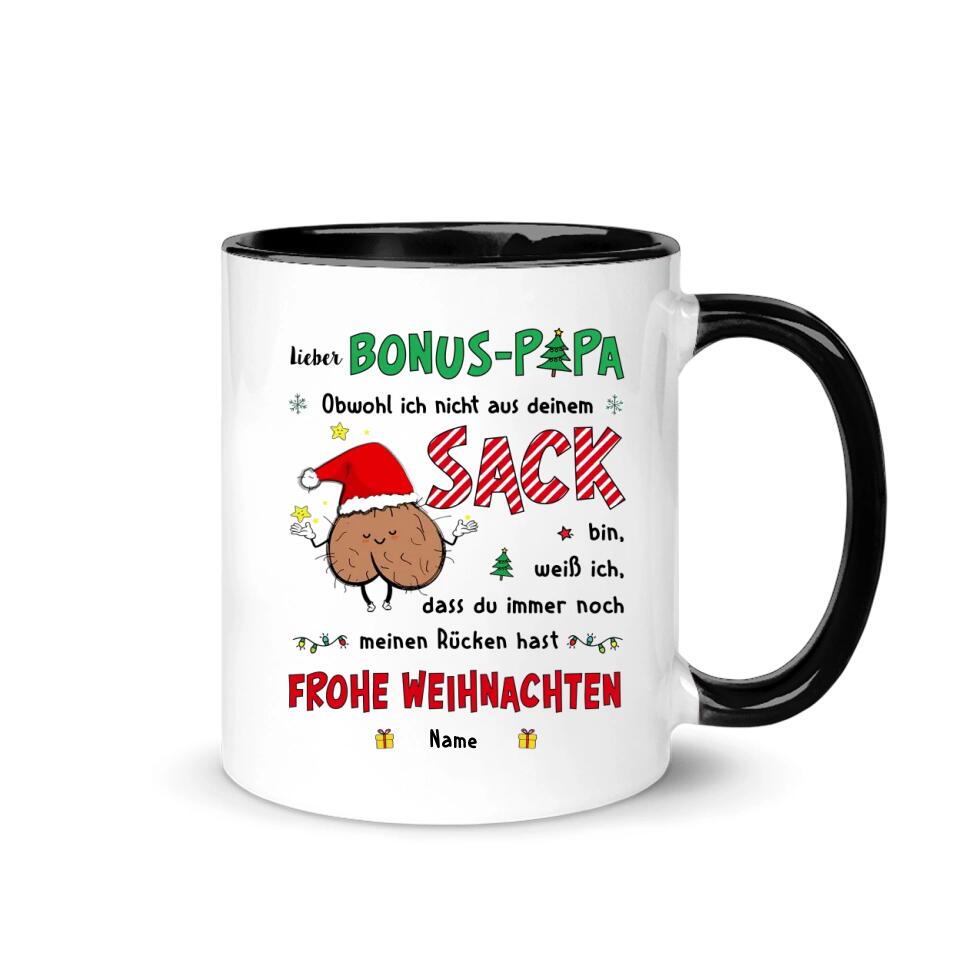 Personalisierte Tasse für Papa | personalisierte Geschenke für Vater | Lieber Bonus-Papa Obwohl ich nicht aus deinem Sack bin