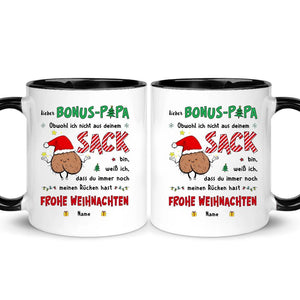 Personalisierte Tasse für Papa | personalisierte Geschenke für Vater | Lieber Bonus-Papa Obwohl ich nicht aus deinem Sack bin