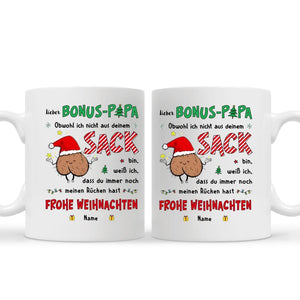 Personalisierte Tasse für Papa | personalisierte Geschenke für Vater | Lieber Bonus-Papa Obwohl ich nicht aus deinem Sack bin