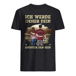 Personalisiertes T-shirt für Paare/Ehemann/Freund | personalisierte Geschenke für Fußballspieler | Ich werde immer dein größter Fan sein