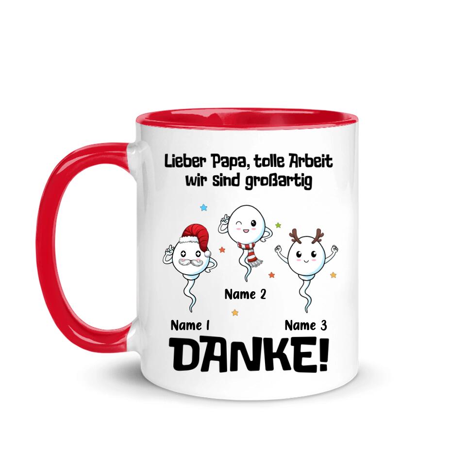 Personalisierte Tasse für Papa | personalisierte Geschenke für Vater | tolle Arbeit wir sind großartig Danke