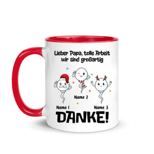 Personalisierte Tasse für Papa | personalisierte Geschenke für Vater | tolle Arbeit wir sind großartig Danke