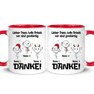 Personalisierte Tasse für Papa | personalisierte Geschenke für Vater | tolle Arbeit wir sind großartig Danke