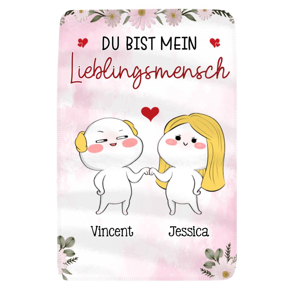 Personalisierte Decke für Paare | personalisierte Geschenke für Ehemann
und Ehefrau | Du Bist Mein Lieblingsmensch