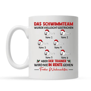 Personalisierte Tasse für Papa | personalisierte Geschenke für Vater | Lustige Tasse Das Schwimmteam wurde vielleicht gestrichen