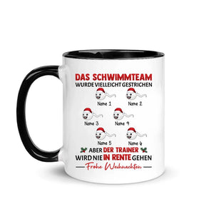 Personalisierte Tasse für Papa | personalisierte Geschenke für Vater | Lustige Tasse Das Schwimmteam wurde vielleicht gestrichen