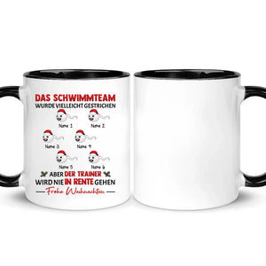 Personalisierte Tasse für Papa | personalisierte Geschenke für Vater | Lustige Tasse Das Schwimmteam wurde vielleicht gestrichen