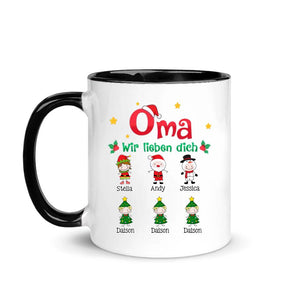 Personalisierte Tasse für Oma | personalisierte Geschenke für Oma | Oma Wir Lieben Dich Weihnachten