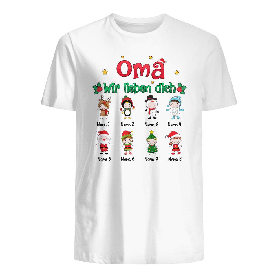 Personalisiertes T-shirt für Oma | personalisierte Geschenke für Oma | Ich Liebe Dich Oma