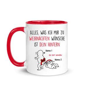 Personalisierte Tasse für Ehemann | personalisierte Geschenke für Ehemann | Alles, was ich mir zu Weihnachten wünsche, ist dein Hintern