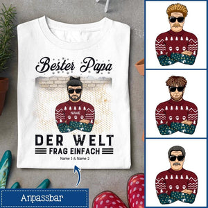 Personalisiertes T-shirt für Papa | personalisierte Geschenke für Vater | Bester Papa Der Welt Frag Einfach