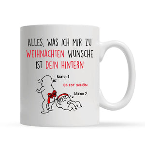 Personalisierte Tasse für Ehemann | personalisierte Geschenke für Ehemann | Alles, was ich mir zu Weihnachten wünsche, ist dein Hintern