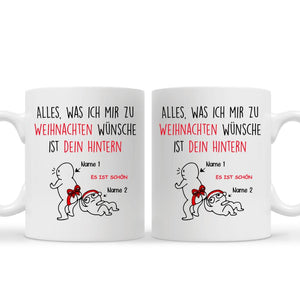 Personalisierte Tasse für Ehemann | personalisierte Geschenke für Ehemann | Alles, was ich mir zu Weihnachten wünsche, ist dein Hintern