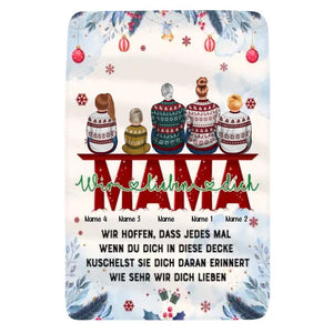 Personalisierte Decke für Mama | personalisierte Geschenke für Mutter | Mama Wir lieben dich