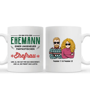 Personalisierte Tasse für Ehemann | personalisierte Geschenke für Ehemann | Ich bin stolzer Ehemann einer ungeheuer fantastischen Ehefrau