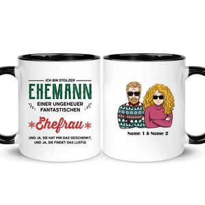 Personalisierte Tasse für Ehemann | personalisierte Geschenke für Ehemann | Ich bin stolzer Ehemann einer ungeheuer fantastischen Ehefrau