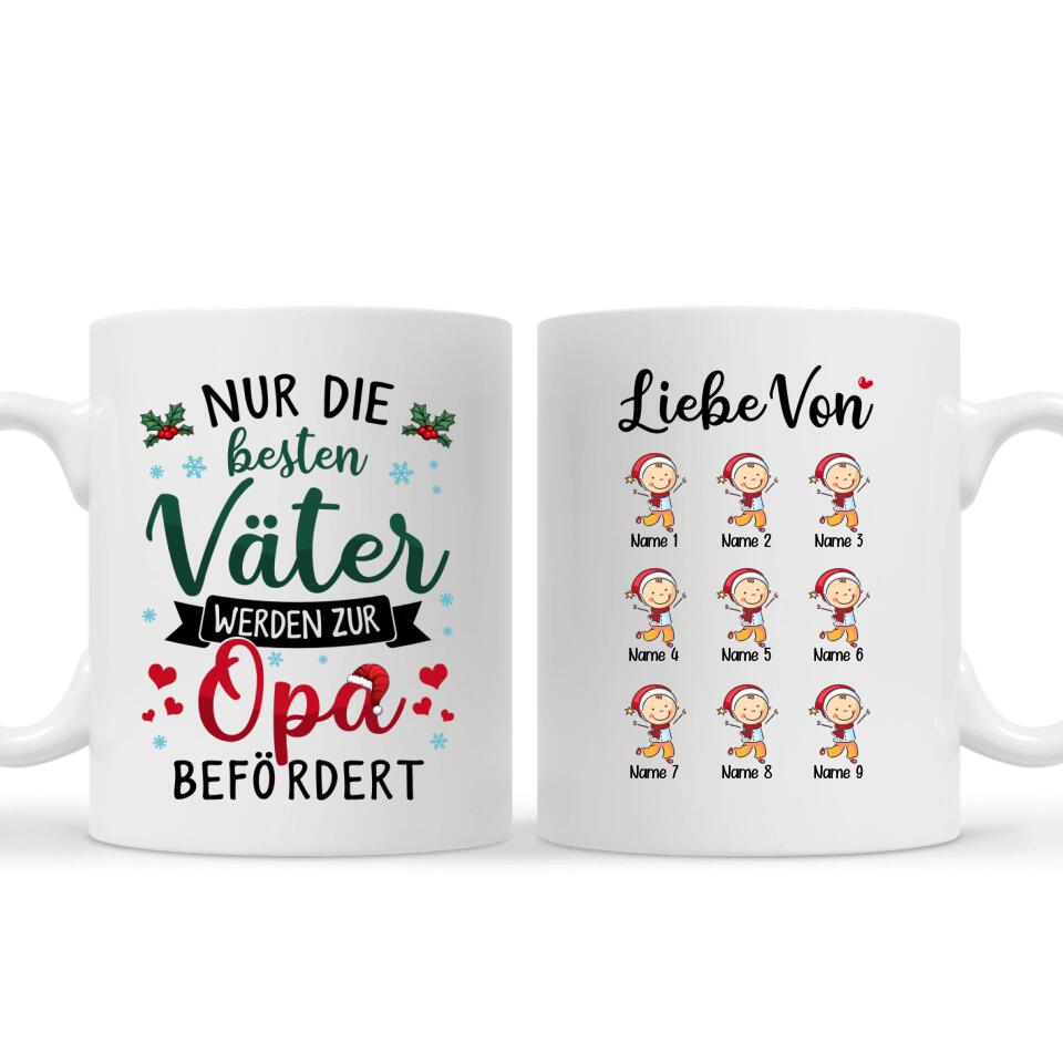 Personalisierte Tasse für Opa | personalisierte Geschenke für Großvater | Nur die besten Väter werden zum Opa befördert