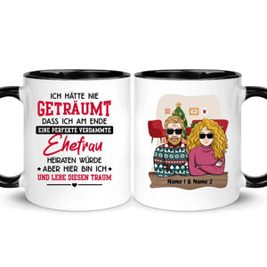 Personalisierte Tasse für Ehemann | personalisierte Geschenke für Ehemann | Ich hätte nie  geträumt, dass ich am Ende eine perfekte verdammte Ehefrau