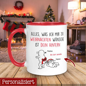 Personalisierte Tasse für Ehemann | personalisierte Geschenke für Ehemann | Alles, was ich mir zu Weihnachten wünsche, ist dein Hintern