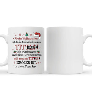 Personalisierte Tasse für Freund/Ehemann | personalisierte Geschenke für Freund/Ehemann | Ich liebe dich mit all mein Herz