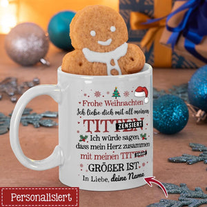 Personalisierte Tasse für Freund/Ehemann | personalisierte Geschenke für Freund/Ehemann | Ich liebe dich mit all mein Herz