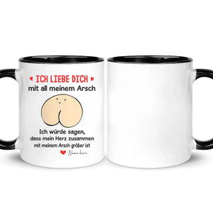 Personalisierte Tasse für Freund/ Ehemann | personalisierte Geschenke für Freund/ Ehemann | Ich liebe dich mit all meinem Arsch