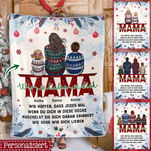 Personalisierte Decke für Mama | personalisierte Geschenke für Mutter | Mama Wir lieben dich