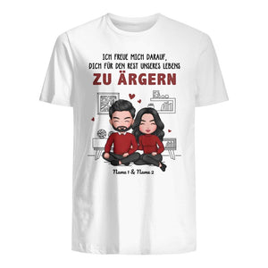 Personalisiertes T-shirt für Ehemann | personalisierte Geschenke für Ihn | Ich freue mich darauf, dich für den Rest unseres Lebens zu ärgern