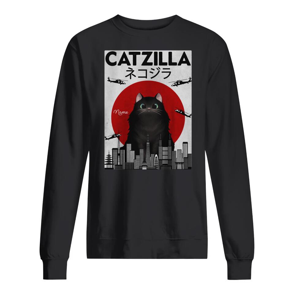 Personalisiertes T-shirt für Katzenliebhaber | personalisierte Geschenke für Katzenliebhaber | Catzilla