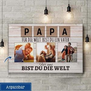 Personalisiertes T-shirt für Papa| personalisierte Geschenke für Vater | Für die Welt bist du mein Vater für mich bist du die Welt