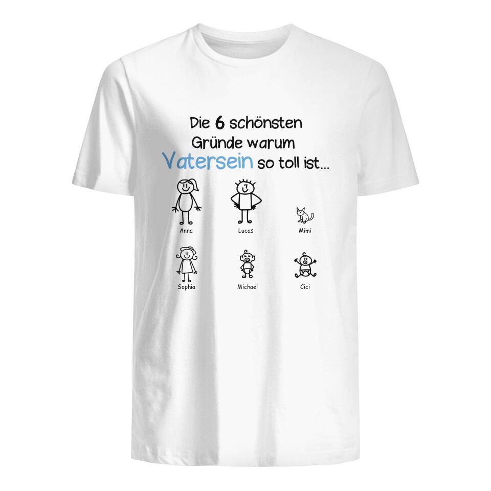 Personalisiertes T-shirt für Papa| personalisierte Geschenke für Vater | Gründe warum Vatersein so toll ist