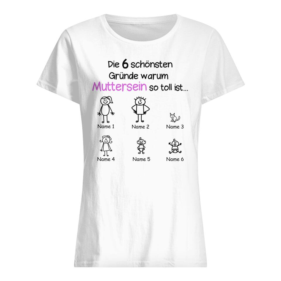 Personalisiertes T-shirt für Mama| personalisierte Geschenke für Mutter | Gründe warum Muttersein so toll ist