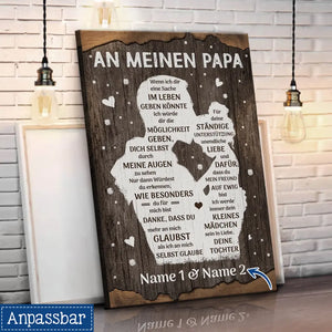 Personalisierte Leinwand für Papa | personalisierte Geschenke für Vater | Vater und Tochter