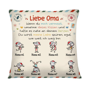 Personalisiertes Kissen für Oma | personalisierte Geschenke für Großmutter | Liebe Oma Wenn du mich vermisst