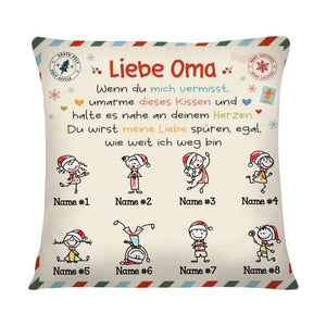 Personalisiertes Kissen für Oma | personalisierte Geschenke für Großmutter | Liebe Oma Wenn du mich vermisst