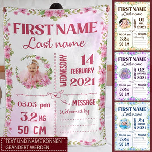 Personalisierte Babydecke | personalisierte Geschenke für Baby | Neugeborene Ankündigung