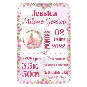 Personalisierte Babydecke | personalisierte Geschenke für Baby | Neugeborene Ankündigung