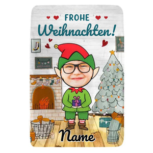 Personalisierte Babydecke | personalisierte Geschenke für kinder | Weihnachtsdecke mit Foto und Namen des Babys