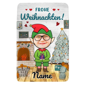 Personalisierte Babydecke | personalisierte Geschenke für kinder | Weihnachtsdecke mit Foto und Namen des Babys