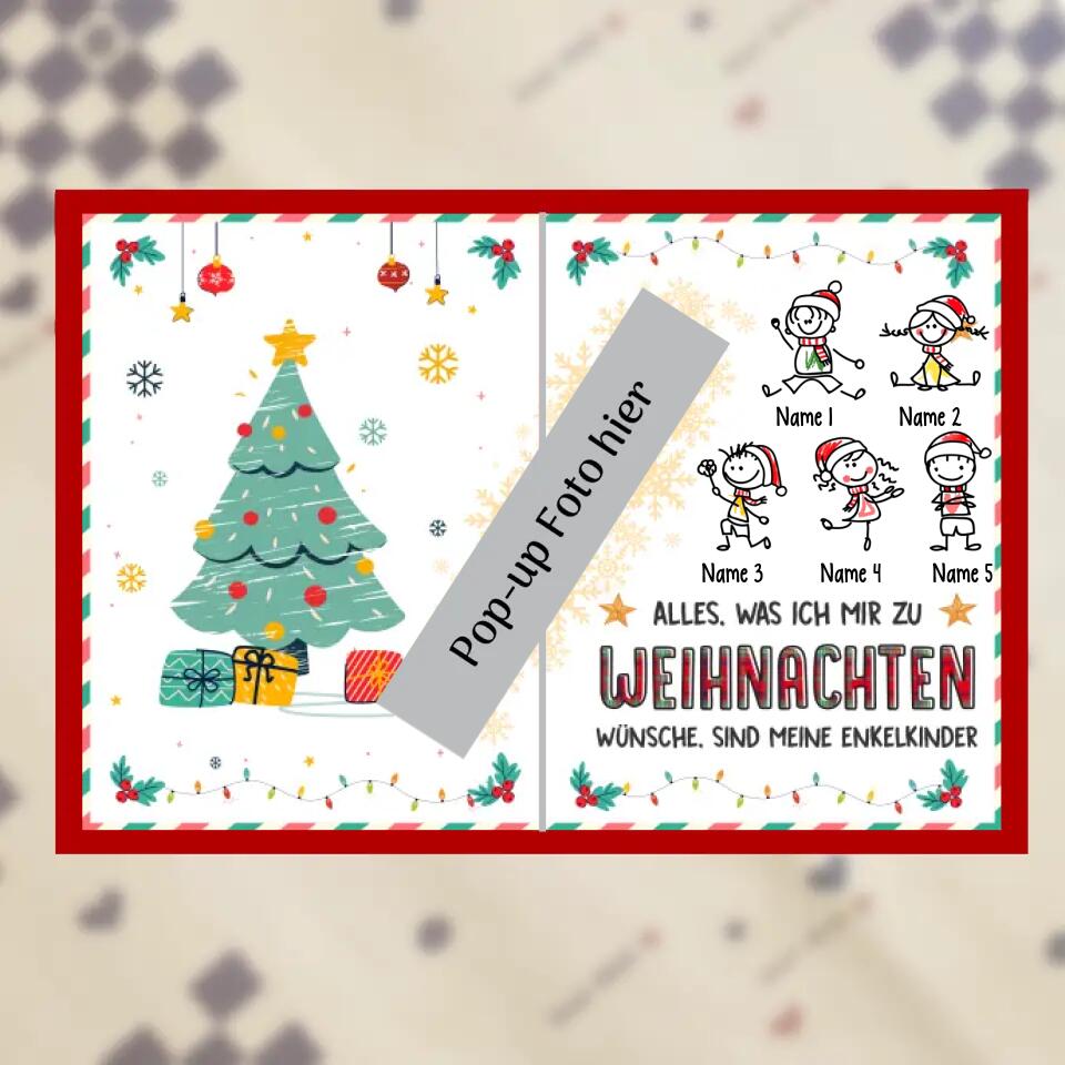 Personalisierte Grußkarte für Enkelkind | personalisierte Geschenke für Enkelkind | Alles, was ich mir zu Weihnachten wünsche, ist mein Enkelkind