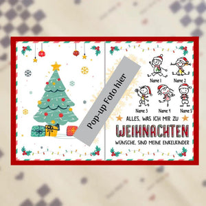 Personalisierte Grußkarte für Enkelkind | personalisierte Geschenke für Enkelkind | Alles, was ich mir zu Weihnachten wünsche, ist mein Enkelkind